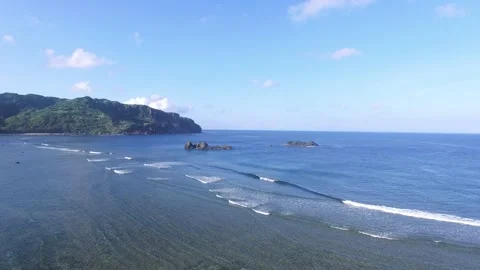 BEACH AND MOUNTAIN VIEW Stock Footage 130865371