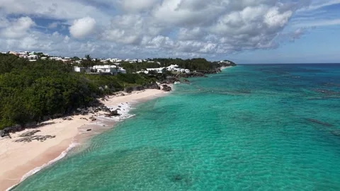 Beach and Ocean in Bermuda Stock Footage 313752103