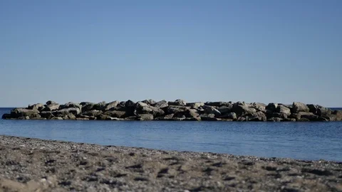 Beach and ocean scene 스톡 동영상 74082630