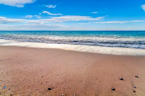 Beach and ocean with sky background Stock Photos