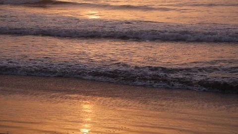 Beach and ocean waves in early morning Stock Footage 85802336