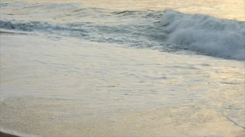 Beach and ocean waves slow motion Stock Footage 68584296