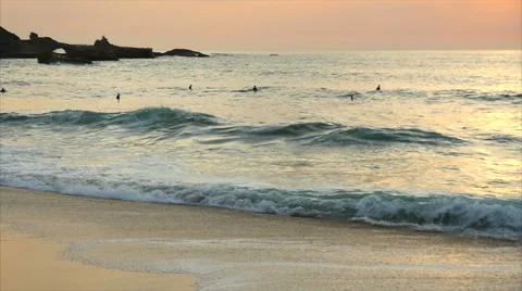 Beach and ocean waves slow motion Stock-Footage 68586065