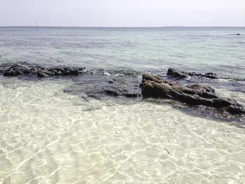 Beach and rock Foto stock