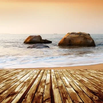 Beach and rocks Stock Photos