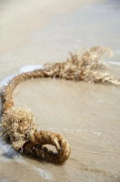 Beach and rope Stock Photos