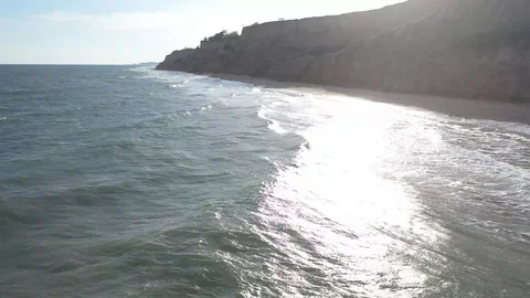Beach and sea, big waves Stock Footage 129107968