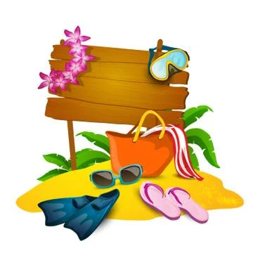 Beach And Summer Background Stock Illustration