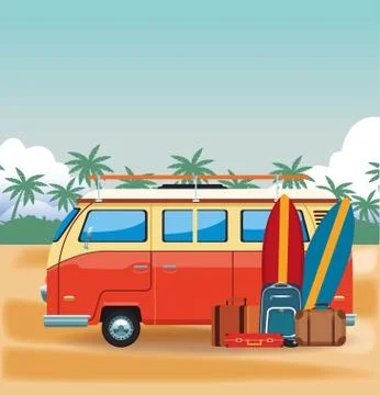 Beach and summer Stock-Illustration