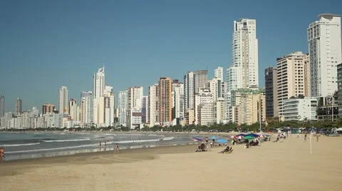 Beach and Sun - Balneario Camboriu - Brazil Stock Footage