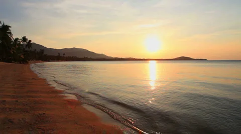 Beach and sunset Stock-Footage 3824433