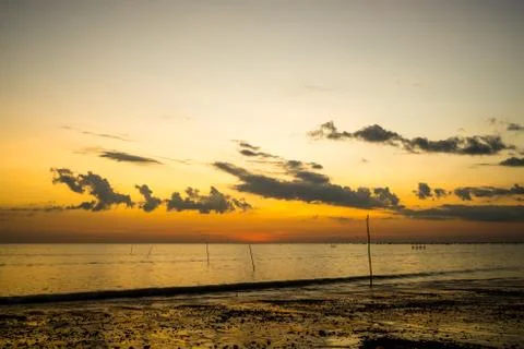 Beach and sunset Stock Photos