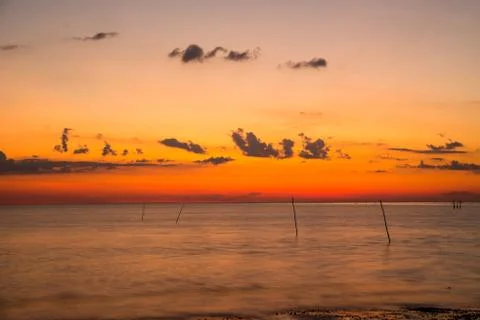 Beach and sunset Foto stock
