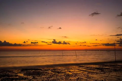 Beach and sunset Fotos de archivo