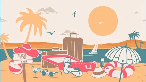 Beach and Things For Rest Stock Footage 91891915