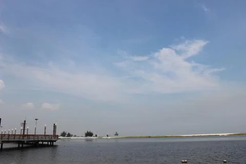 Beach and viewing deck Stock-Fotos