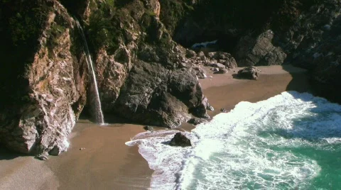 Beach and Waterfall Stock Footage 284279