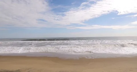 Beach and waves drone shot Stock Footage