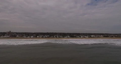 Beach and waves drone shot Stock Footage 127205620