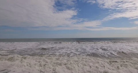 Beach and waves drone shot Stock Footage 127205643
