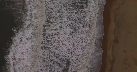 Beach and waves drone shot Stock Footage 127206913