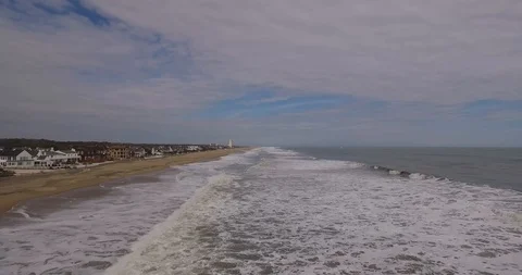 Beach and waves drone shot Stock Footage 127206927