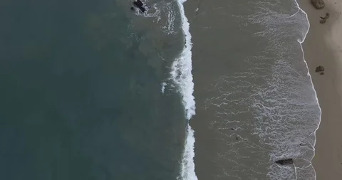Beach and waves drone shot Stock Footage 127207223