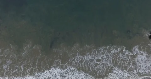 Beach and waves drone shot Stock Footage 127207265