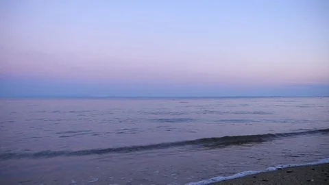 Beach and Waves Before Dusk Stock Footage 71277015