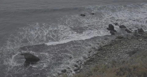 Beach and Waves ripple in Big Sur, California at the beach Stock Footage 137280269