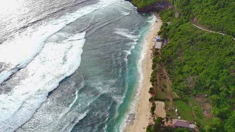 Beach and waves at sunset Stock Footage 263685564