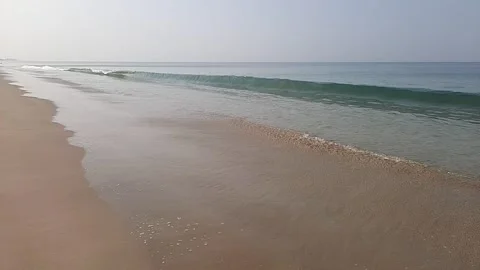 Beach and waves, tropical beach, indian beach in goa, goa beach. Stock Footage 166187363