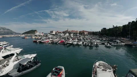 Beach and Yacth  - FPV Drone Cinematic  Shot 4K Video Stock Footage 294830925