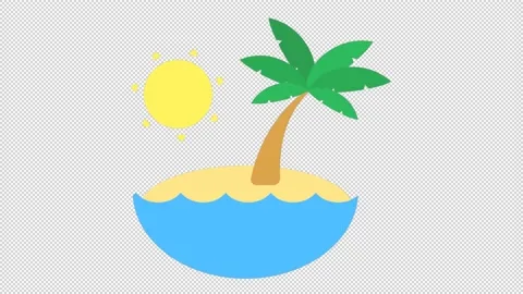 Beach animation loop Stock Footage 237788054