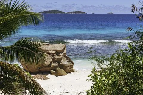 At The Beach Of Anse Gaulette Stock Photos