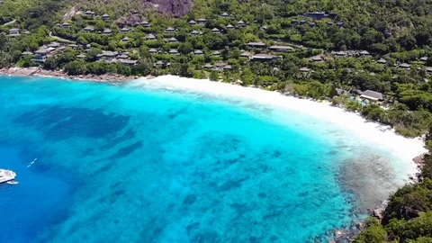 Beach Anse Petite.The hotel has four seasons. Stock Footage 102040161