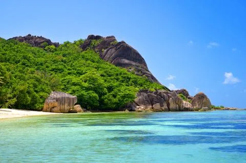Beach Anse Source d'Argent. La Digue Island, Seychelles. Stock Photos
