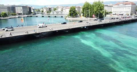 Beach area and landscape of Geneva and Switzerland Stock Footage 238030955