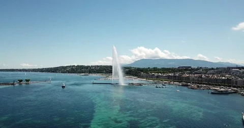 Beach area and landscape of Geneva and Switzerland Stock-Footage 238032098