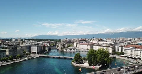 Beach area and landscape of Geneva and Switzerland Stock Footage 238032240