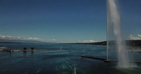 Beach area and landscape of Geneva and Switzerland Stock-Footage 238038331