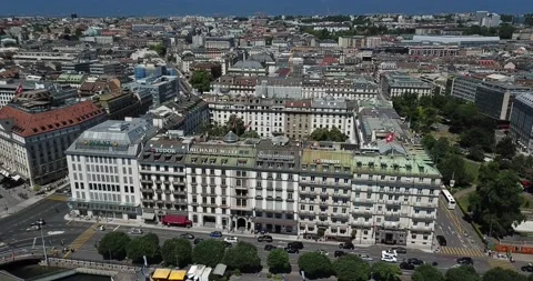 Beach area and landscape of Geneva and Switzerland Stock-Footage 238039007