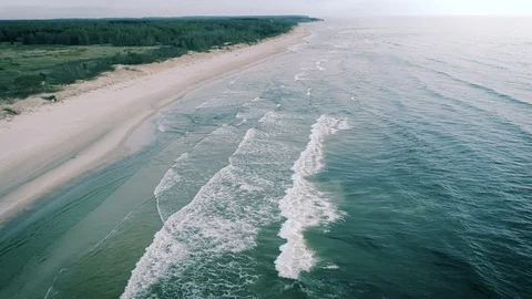 Beach Ascend, Aerial Hyperlapse Stock Footage 90050932