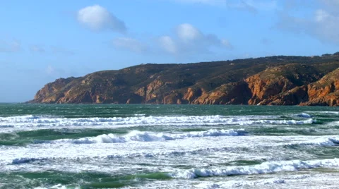 Beach of atlantic coast. Portugal. 스톡 동영상 63394531