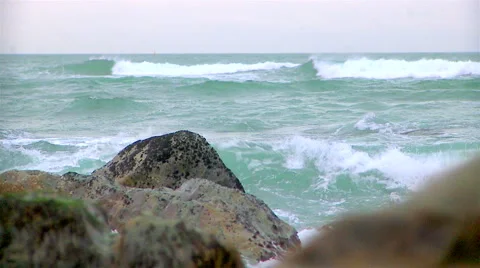 Beach of atlantic coast. Portugal. Stock Footage 63394835