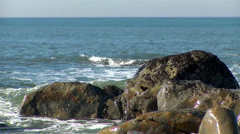 Beach of atlantic coast. Portugal. Stock Footage 63394841