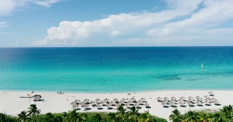 Beach on the Atlantic Ocean. Cuba Timelapse Stock Footage 68054809