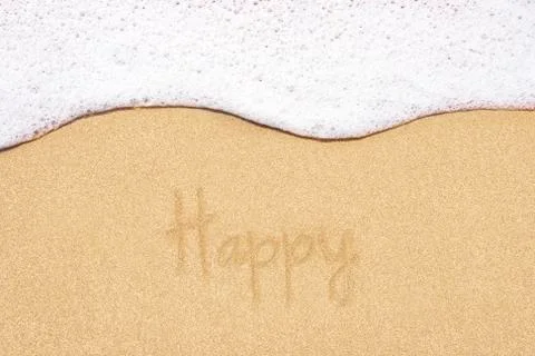 Beach background. Be Happy. Stock Photos