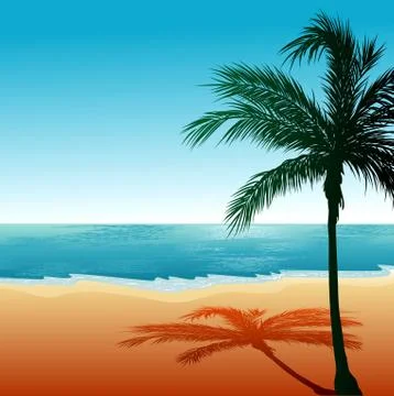 Beach Background  Stock Illustration