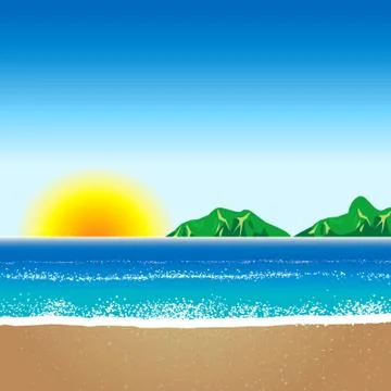 Beach Background  Stock Illustration